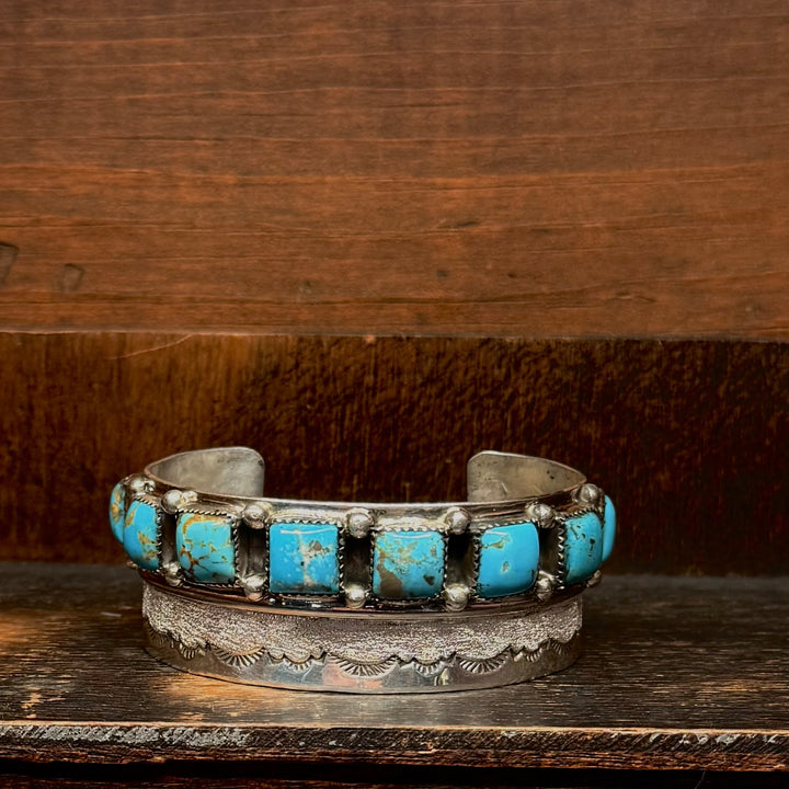 Campitos Turquoise Sterling Silver Cuff Bracelet by Keith Henry