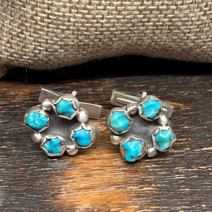 Vintage 1940's Navajo Turquoise Cufflinks