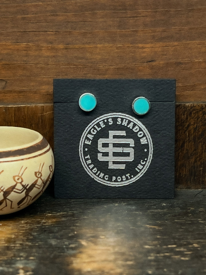 Arizona Blue Inlaid Sterling Silver Studs