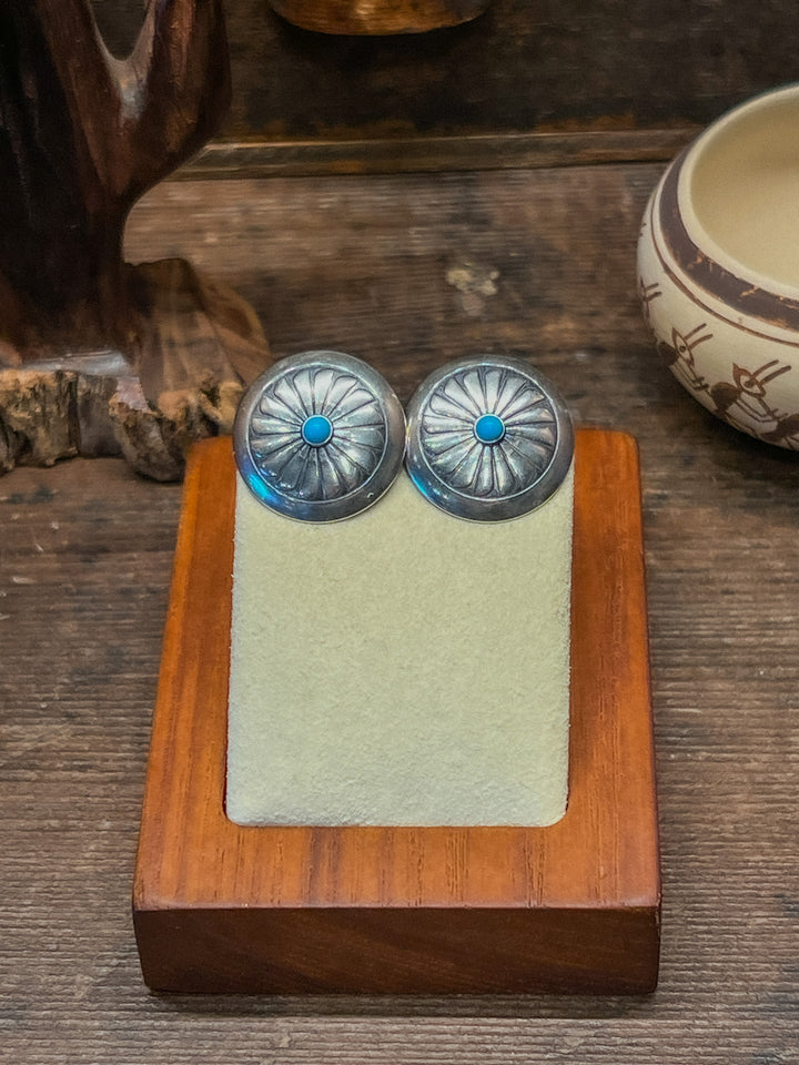 Concho Turquoise Studs Earrings