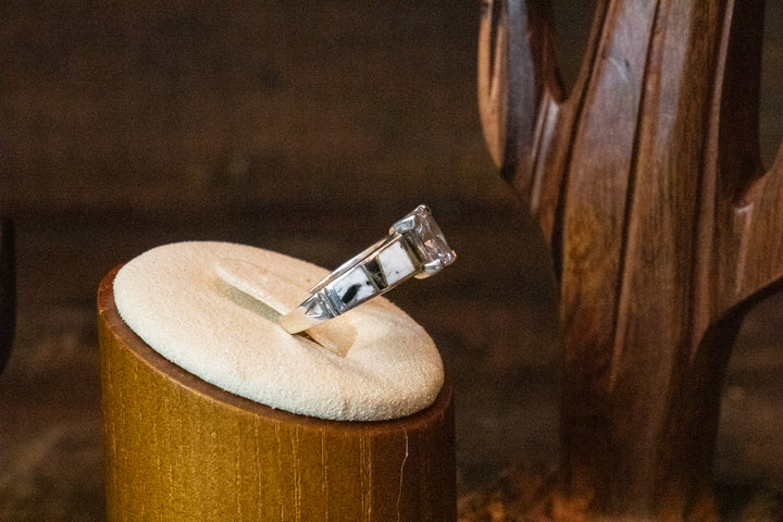 White Buffalo Inlay Ring