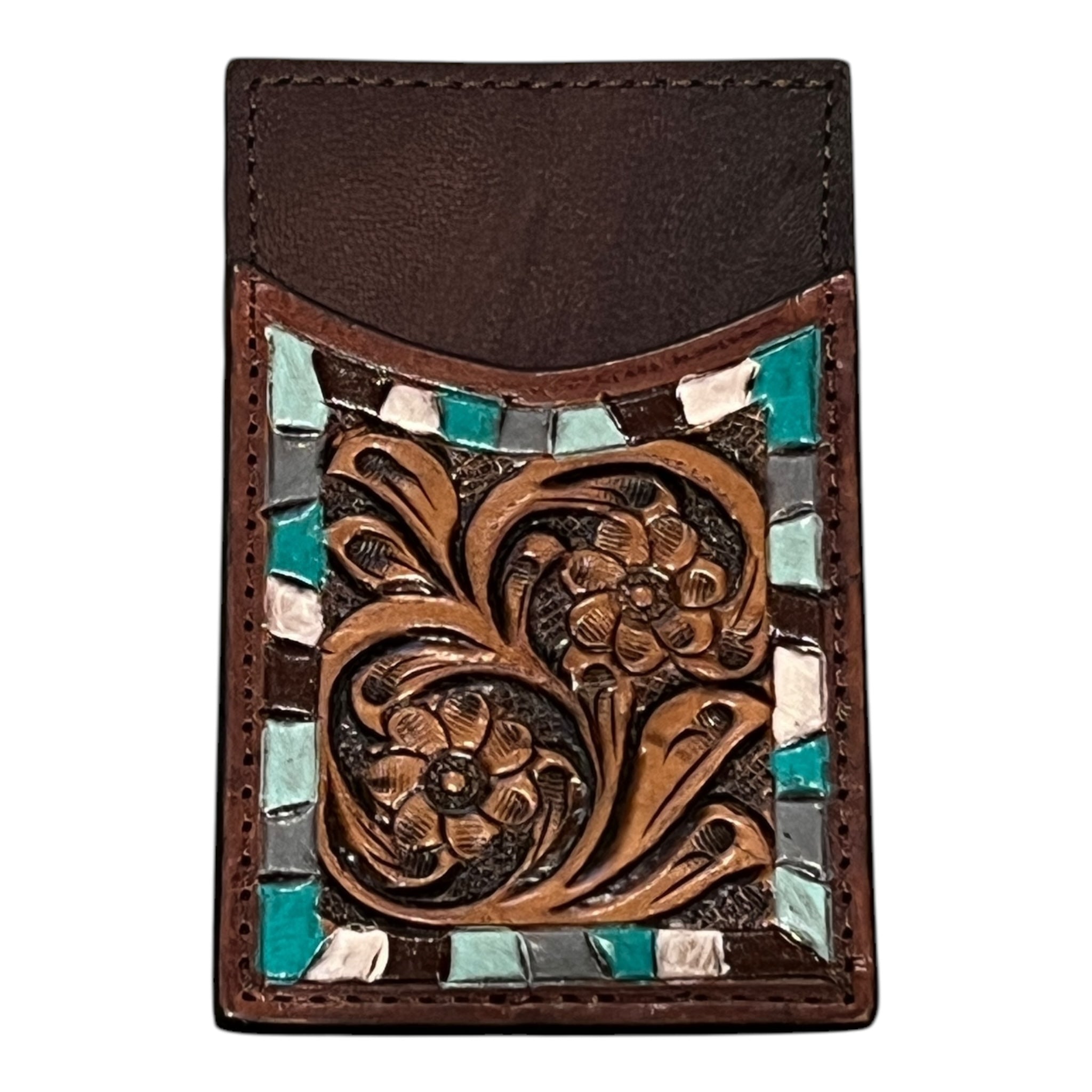 Aztec Leather Credit Card Wallet – Eagle's Shadow Trading Post