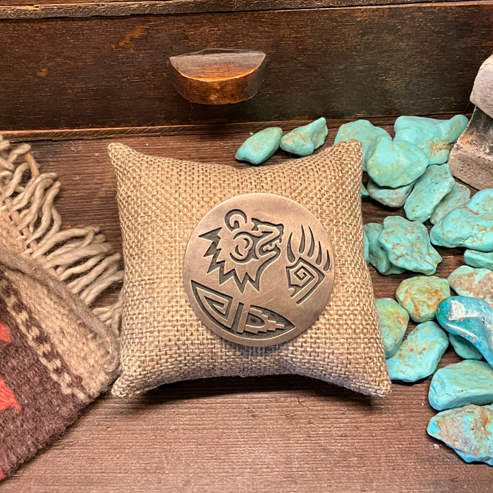 Hopi Overlay Bear & Claw Pendant/Pin