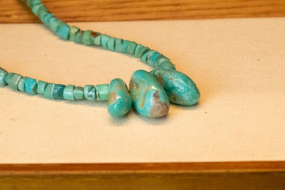 Turquoise Heishi Beads & Nugget Necklace