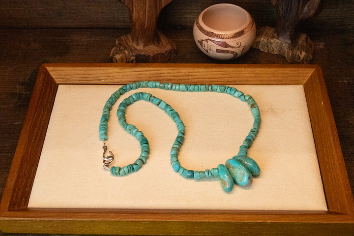 Turquoise Heishi Beads & Nugget Necklace