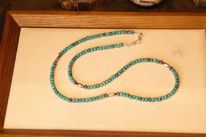 Morenci Turquoise & Melon Beads Necklace